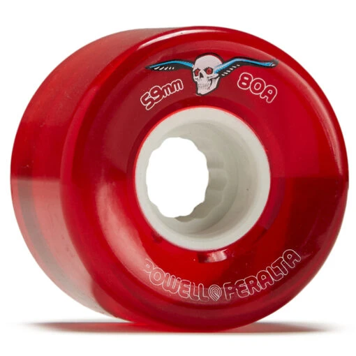 Powell Peralta Powell-Peralta Clear Cruisers 80A Skateboard Wheels - Red - 59mm