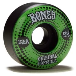 Bones 100s OG Formula Dots V4 Wide Skateboard Wheels - Black - 54mm