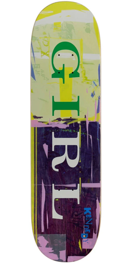 Girl Letterpress Skateboard Deck - Kennedy Pop Secret - 8.50"