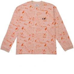 Hoddle Quiet Joe Long Sleeve Shirt - Salmon/Orange