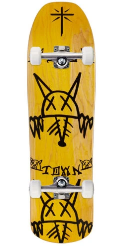 Dogtown Rat Face M80 (Scott Oster) Skateboard Complete - Assorted Stains - 8.875"